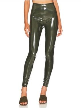 NWT Commando Faux Leather Olive Green Leggings Size Large